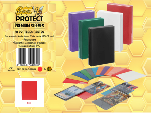 Protèges cartes Premium (X50) ROUGE Beeprotect