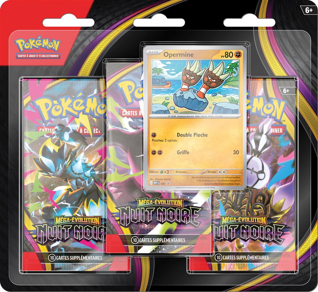 Pokémon ME05 - Nuit noire - Pack 3 boosters en Francais - précommande sortie le 17 juillet (Un seul exemplaire par personne et par foyer) (Copie)
