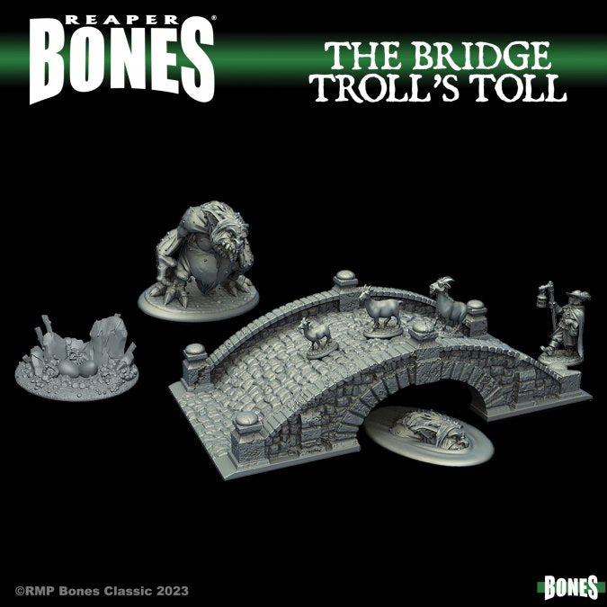 Reaper Miniatures : Les ossements du péage du troll du pont boîte/The Bridge Troll’s Toll Bones Boxed