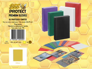 Protèges cartes Premium (X50) JAUNE Beeprotect