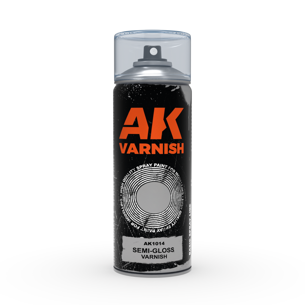 Bombe de sous couche : AK Semi-Gloss varnish - Spray 400ml (Includes 2 nozzles)