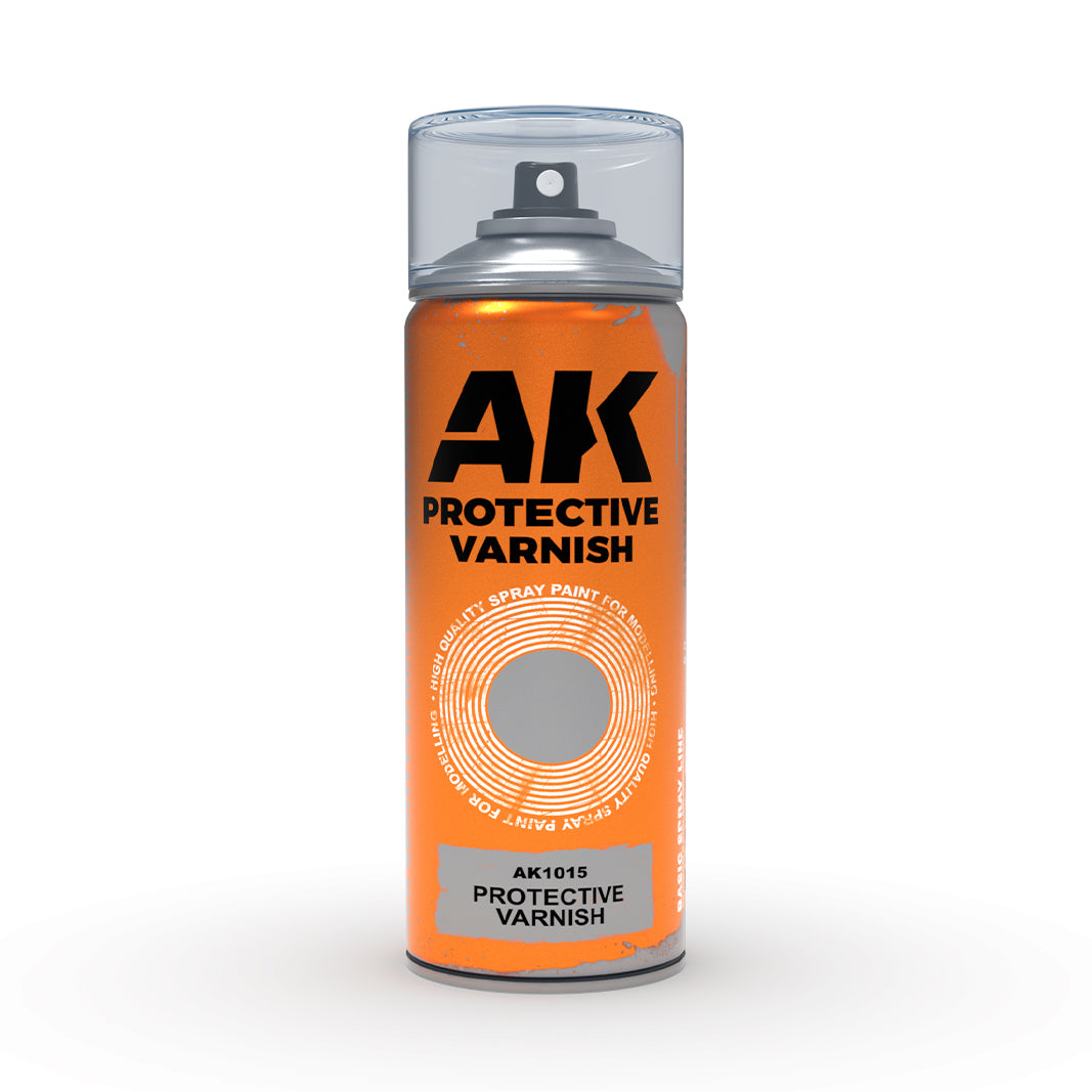 Bombe de sous couche : AK Protective Varnish - Spray 400ml (Includes 2 nozzles)