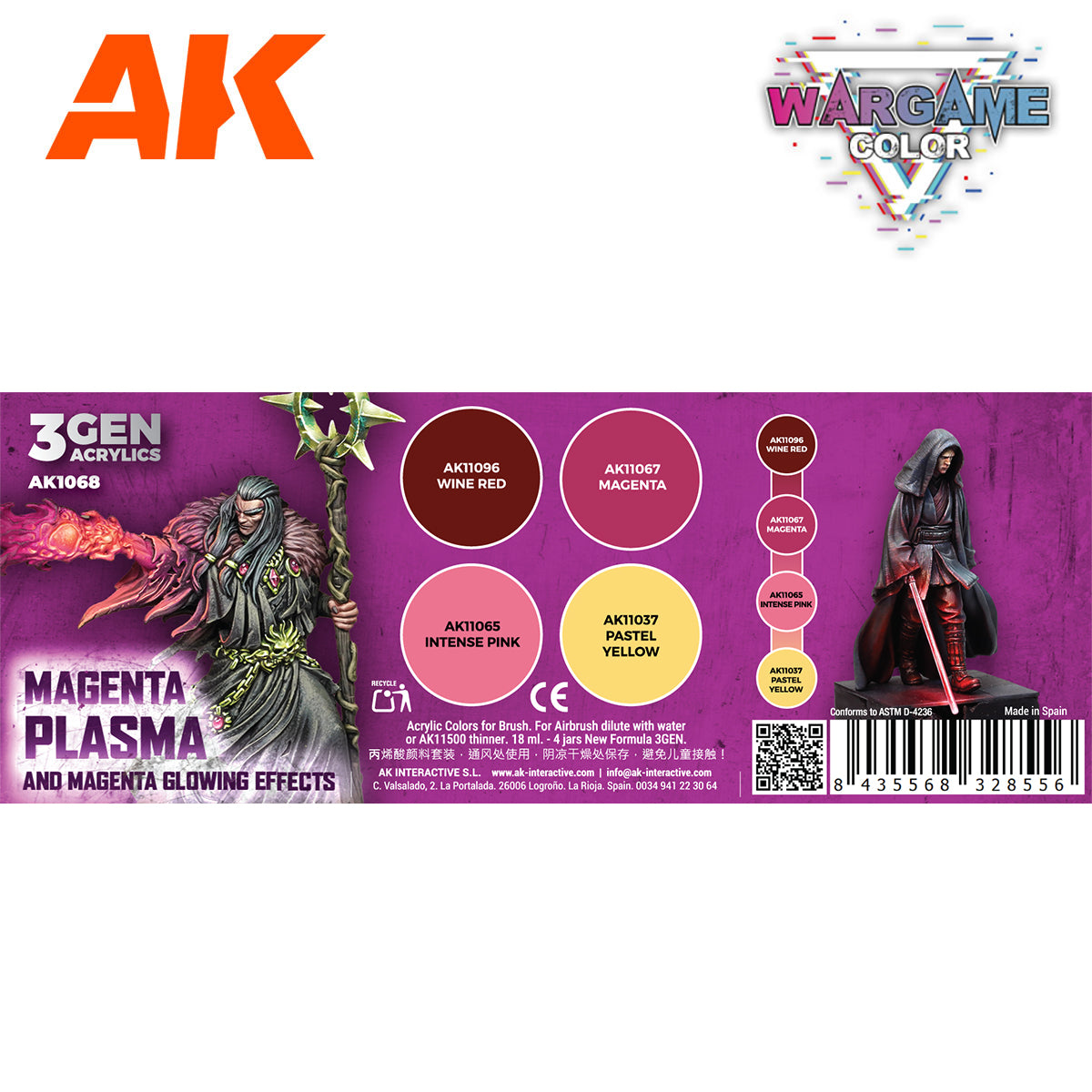 WARGAME COLOR SET. MAGENTA PLASMA AND GLOWING EFFECT