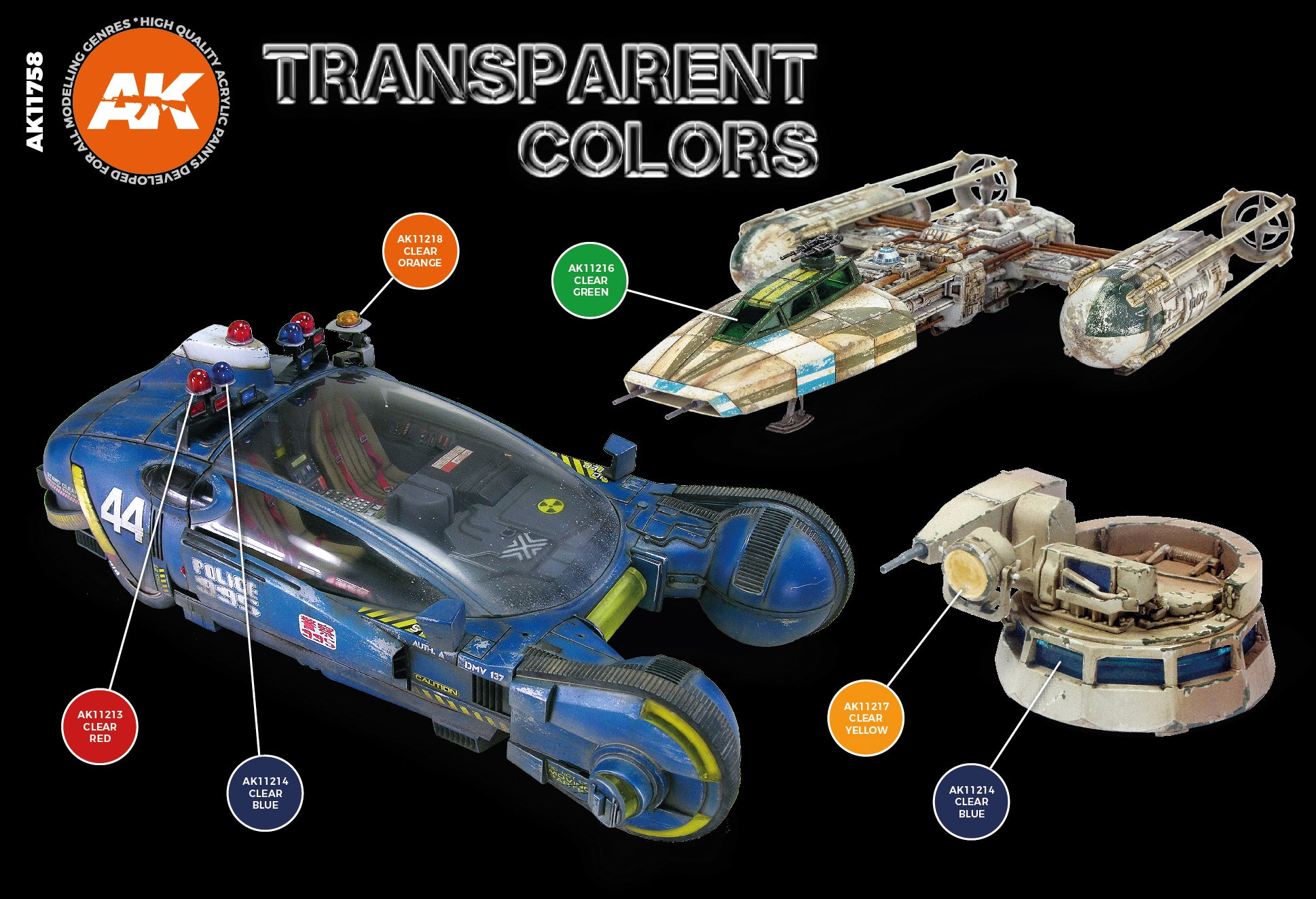 Acrylics 3GEN sets :Transparent Colors Set 3g