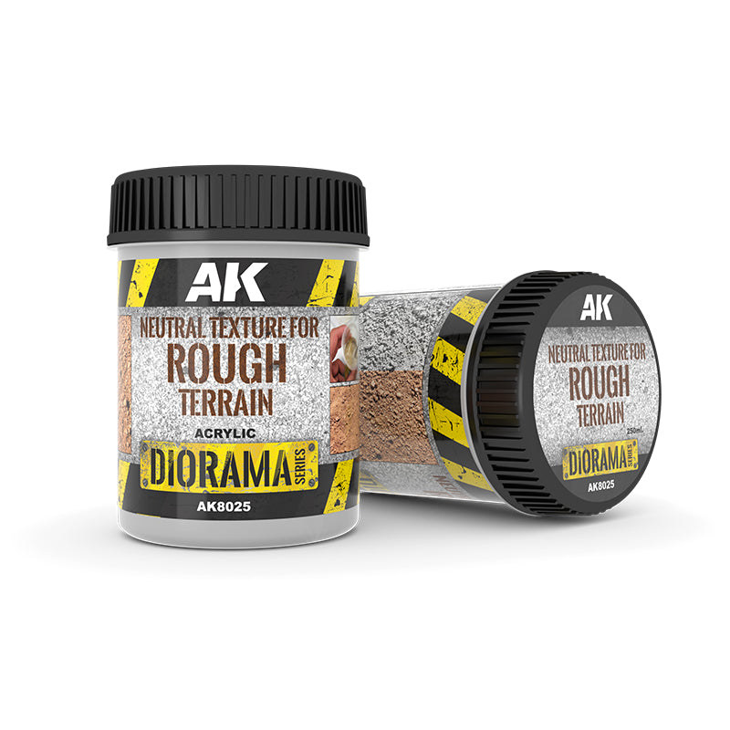 AK Interactive Diorama :NEUTRAL TEXTURE FOR ROUGH TERRAINS - 250ml - Base product (Acrylic)