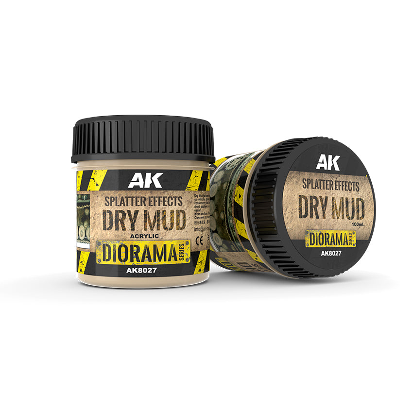 AK Interactive Diorama :SPLATTER EFFECTS DRY MUD - 100ml (Acrylic)
