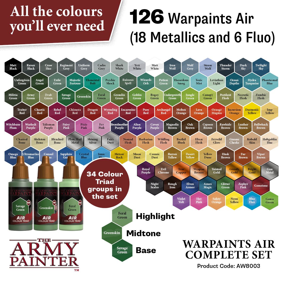 Army Painter - Warpaints Air Complete Set (LIVRAISON GRATUITE)
