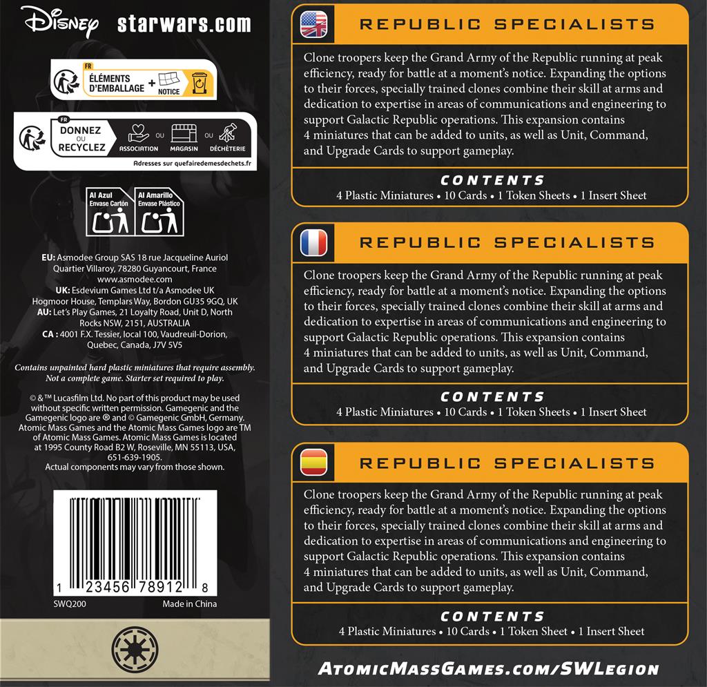 Star Wars Légion : Republic Specialists (Reissue)
