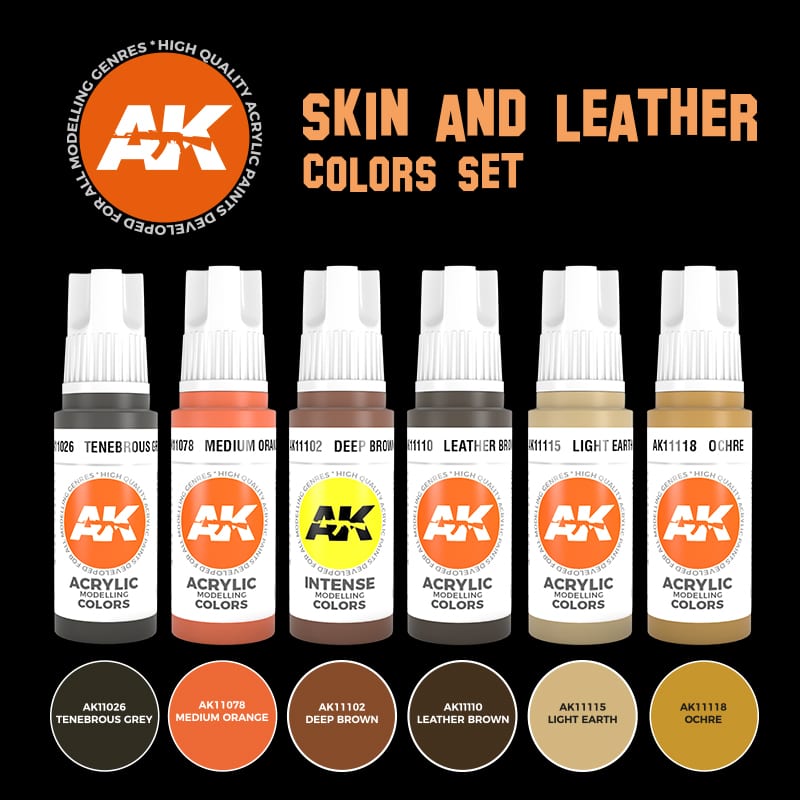 Acrylics 3GEN sets :Skin And Leather Colors Set
