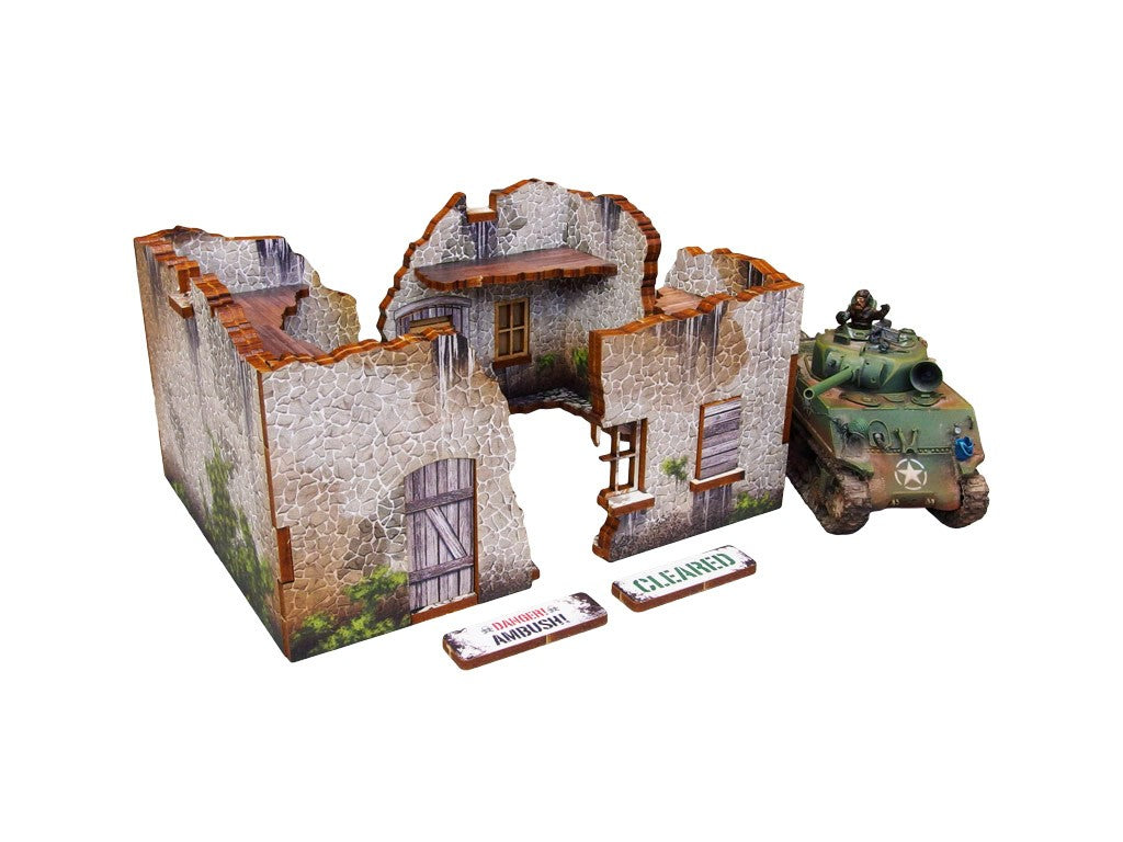 WW2 Achtung Panzer Normandy Ruin 1 (28mm) PRÉPEINTS