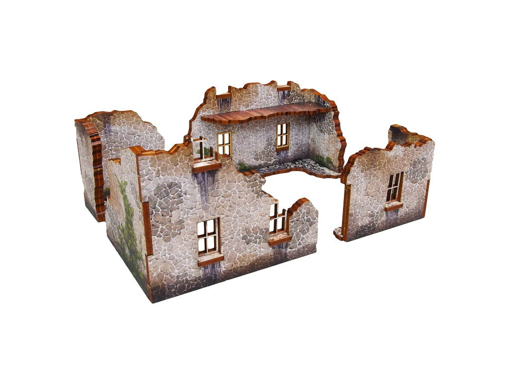 WW2 Achtung Panzer Normandy Ruin 2 (28mm) PRÉPEINTS