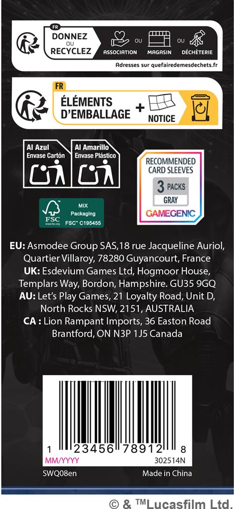 Star wars Légion : Alliance séparatiste paquet de cartes d 'unité
