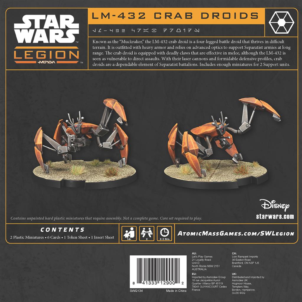 Star wars legion : LM-432 Crab Droid (extension d'unité)
