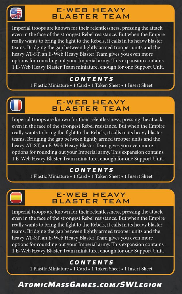 Star Wars Legion : E-Web Heavy Blaster (Reissue)