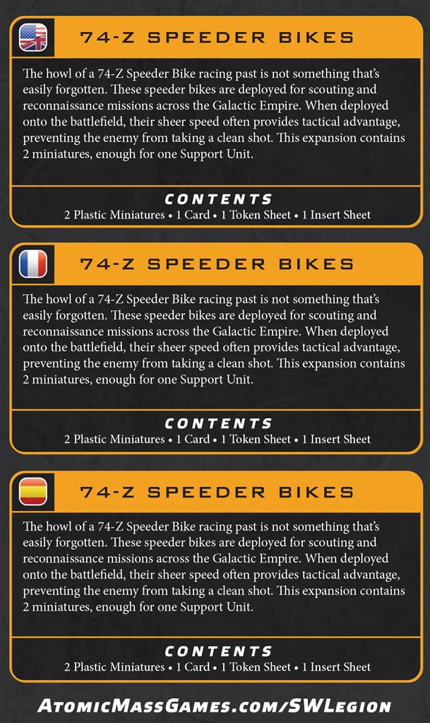 Star Wars Legion : Z-74 Speeder Bike Unit (Reissue)