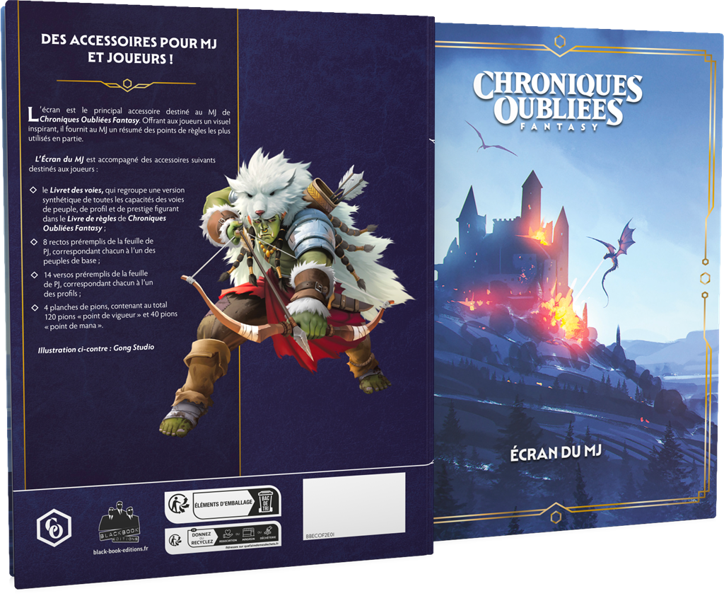 Chroniques Oubliées Fantasy : Ecran de COF + Livret des voies (LIVRAISON GRATUITE)