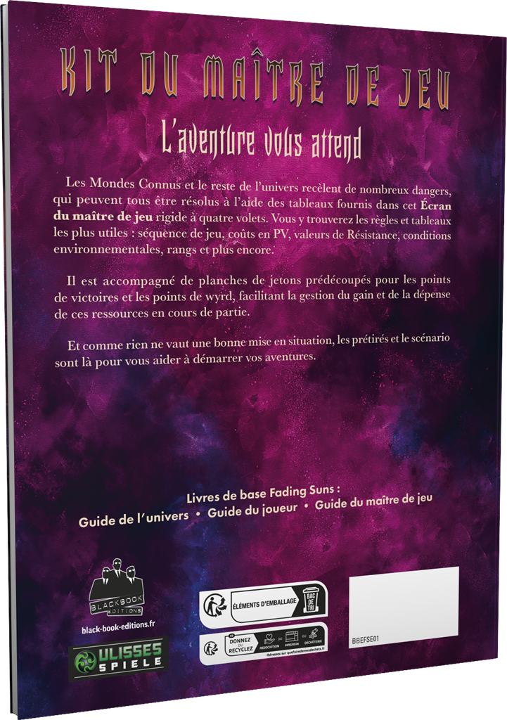 Fading Suns - Kit du maître de jeu (LIVRAISON GRATUITE)