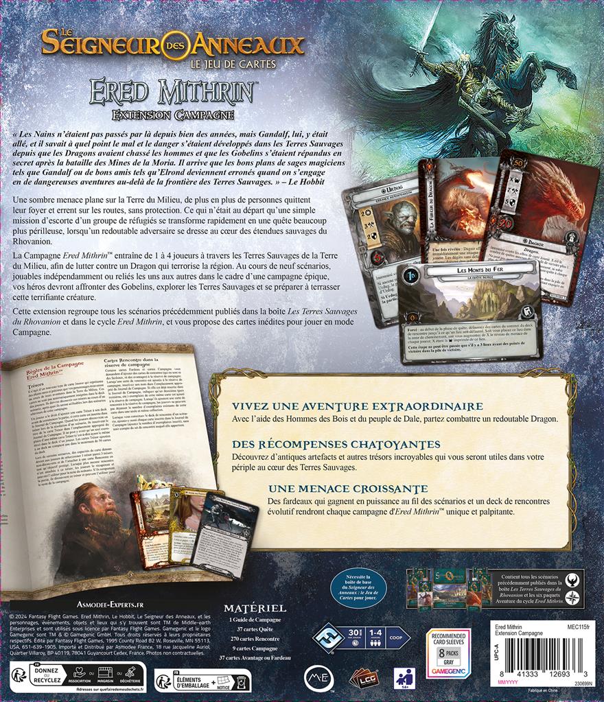 Seigneur des Anneaux Jeu de Carte Evolutif : Ered Mithrin Extension Campagne