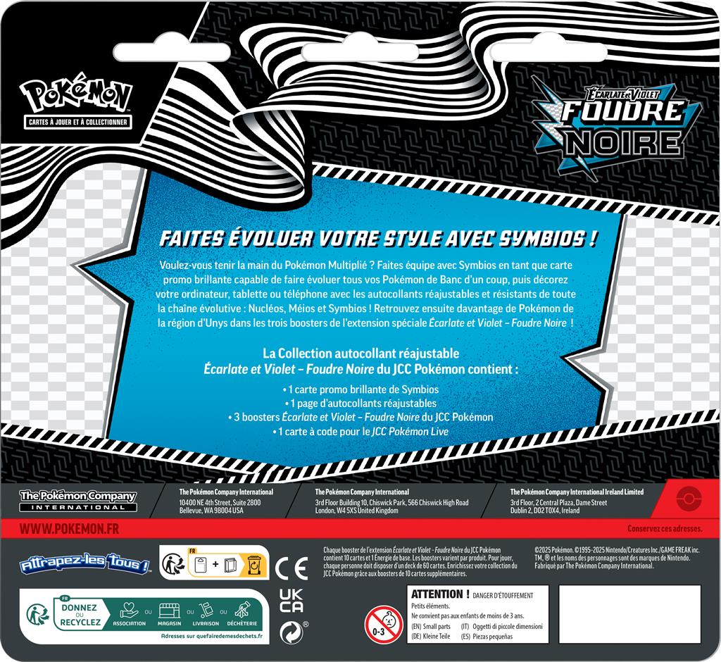 Pokémon: Tech Sticker 3-Pack Foudre Noire (EN STOCK)