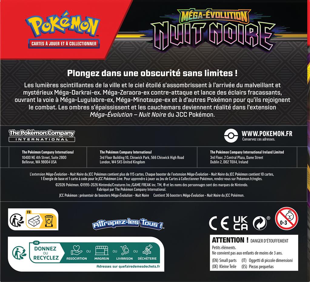 Pokémon ME05 - Nuit noire - Display de Boosters en Francais - précommande sortie le 17 juillet (Un seul exemplaire par personne et par foyer)