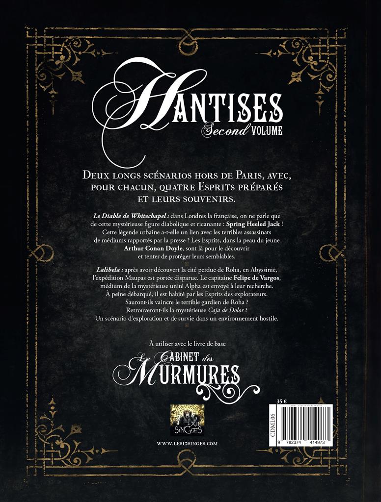 Le Cabinet des Murmures : Hantises second volume (LIVRAISON GRATUITE)