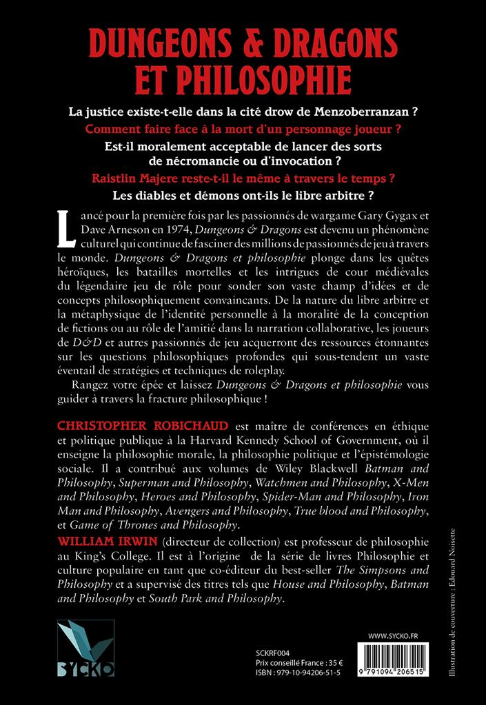 Dungeons & Dragons et Philosophie (rigide)(LIVRAISON GRATUITE)
