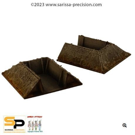 Sarissa Précision Trench System : Trench Dead End (x2) (Précommandes disponible en janvier)