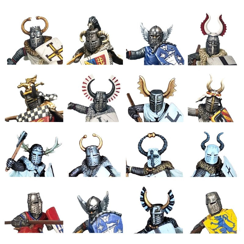 Victrix Miniatures 28mm Médiéval - Medieval & Fantasy Heads, Cloaks & Shields