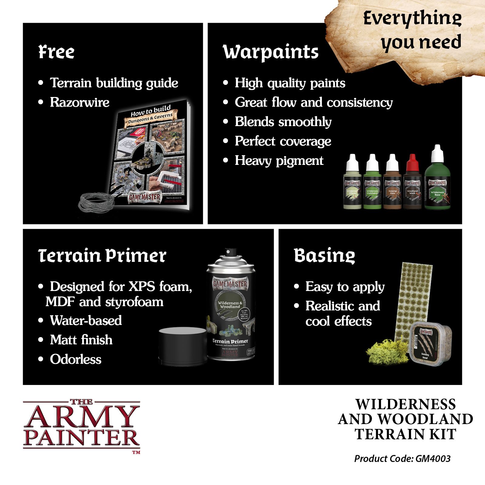 Army Painter GameMaster : Kit de Terrain Étendues Sauvages & Forêts