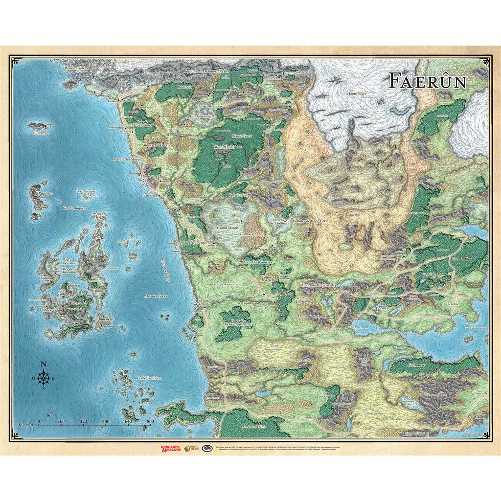 D&D 5 : Faerûn - Carte du continent