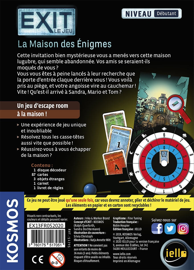 EXIT : La Maison des Enigmes (Débutant)(EN STOCK)(SOLDES D'HIVER 2026)
