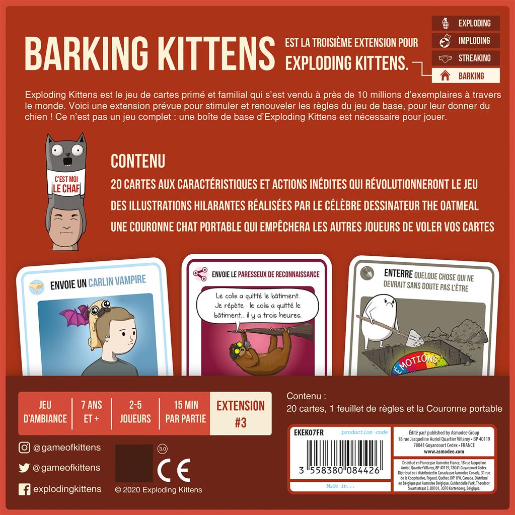 Exploding Kittens : Barking Kittens (Extension)