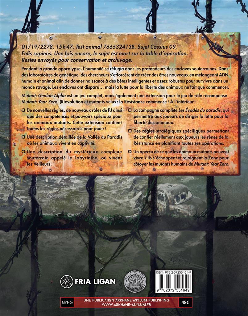 Mutant Year 0 : Genlab Alpha (LIVRAISON GRATUITE)