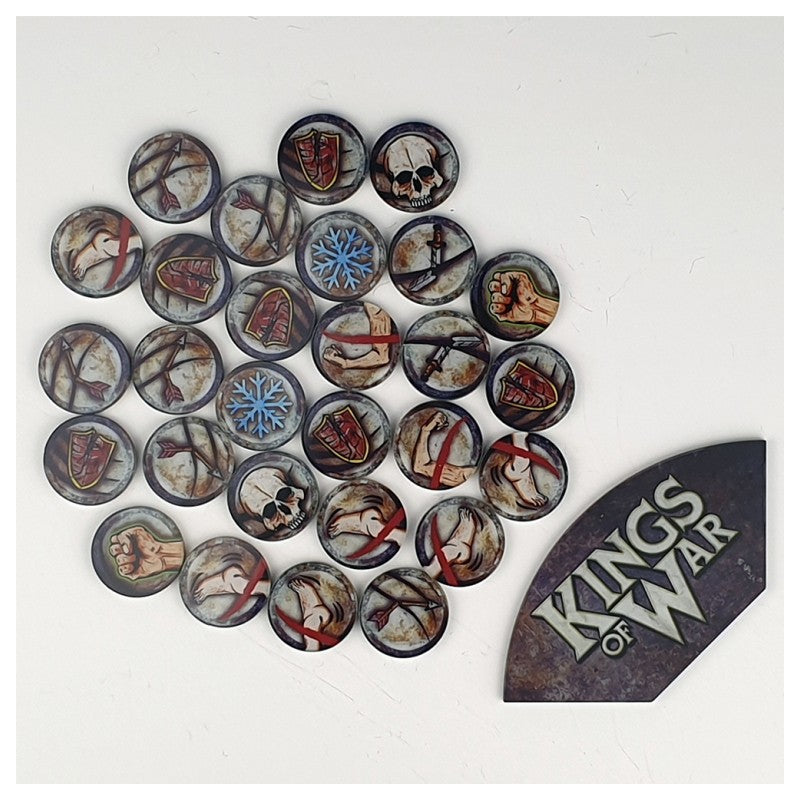 KINGS OF WAR - MARQUEURS ET GABARIT D'ARC (EN STOCK)