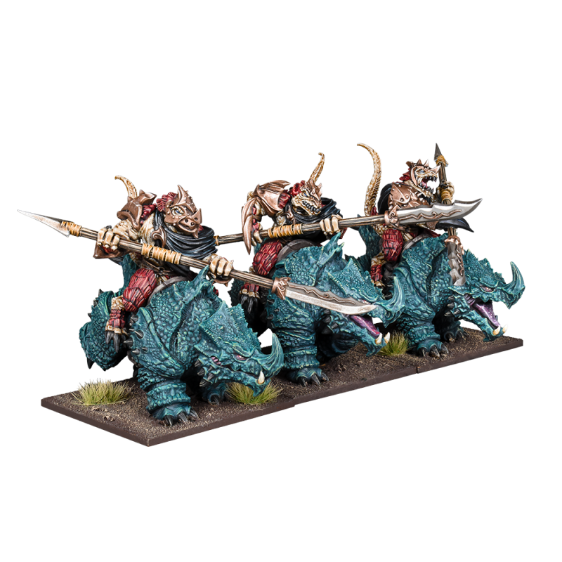 Kings of War Salamandres - RÉGIMENT DE CAVALIERS SUR RHINOSAURE