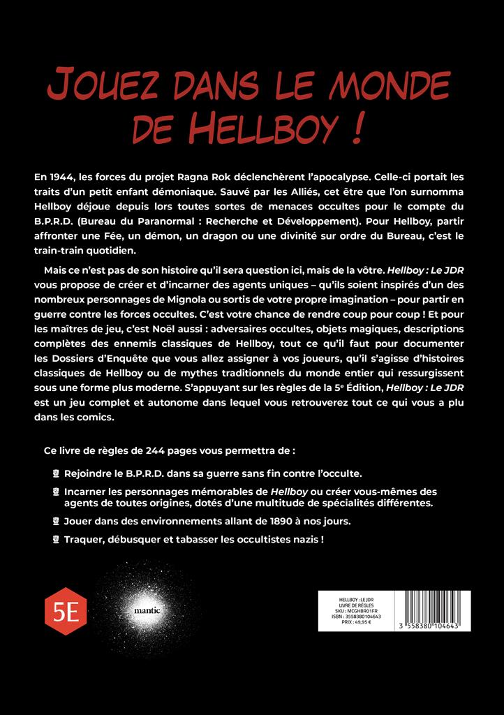 Hellboy : Le Jeu de Rôle (frais de port inclus)