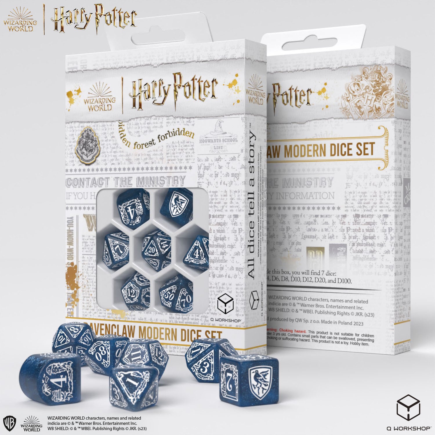 Set de Dés modernes Harry Potter - Serdaigle Bleu