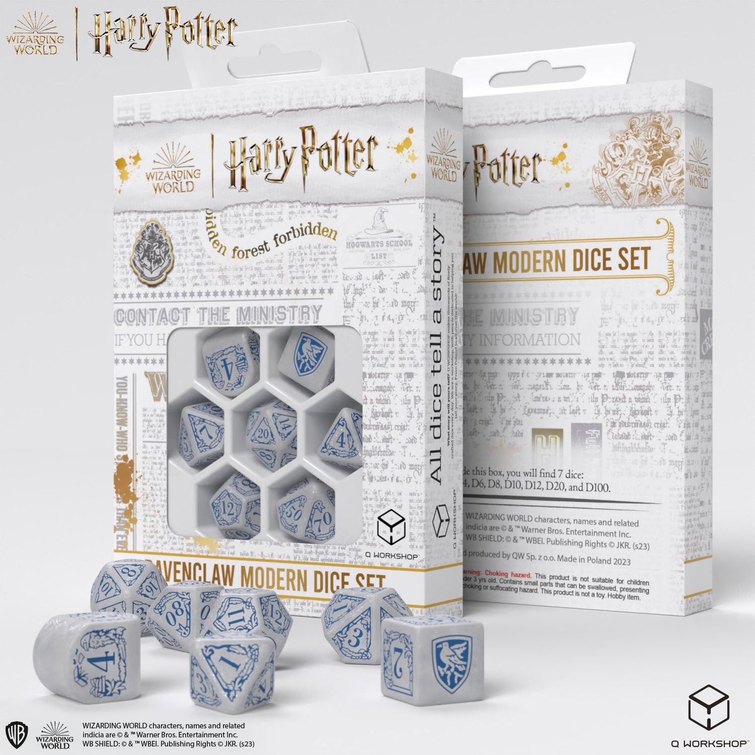 Set de Dés modernes Harry Potter - Serdaigle Blanc