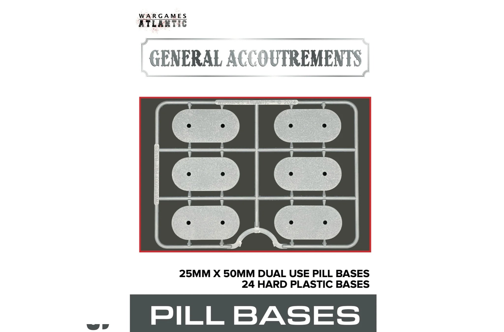 WargamesAtlantic :  25mm x 50mm Pill Dual Use Bases (X24)