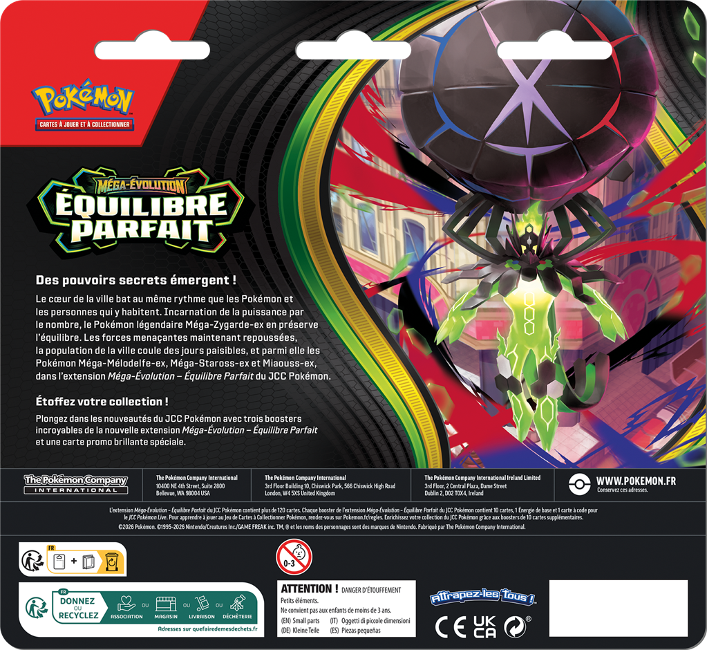 Pokémon ME03 : Pack 3 boosters Méga-Evolution Equilibre Parfait en Francais (Limité à un exemplaire par client sortie officielle le 27-03-26)