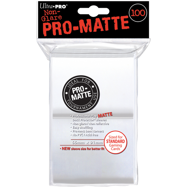 Ultra PRO : 100 Sleeves PRO-Matte Blanc 66mm x 91mm