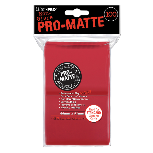 Ultra PRO : 100 Sleeves PRO-Matte Rouge 66mm x 91mm