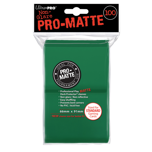 Ultra PRO : 100 Sleeves PRO-Matte Vert 66mm x 91mm