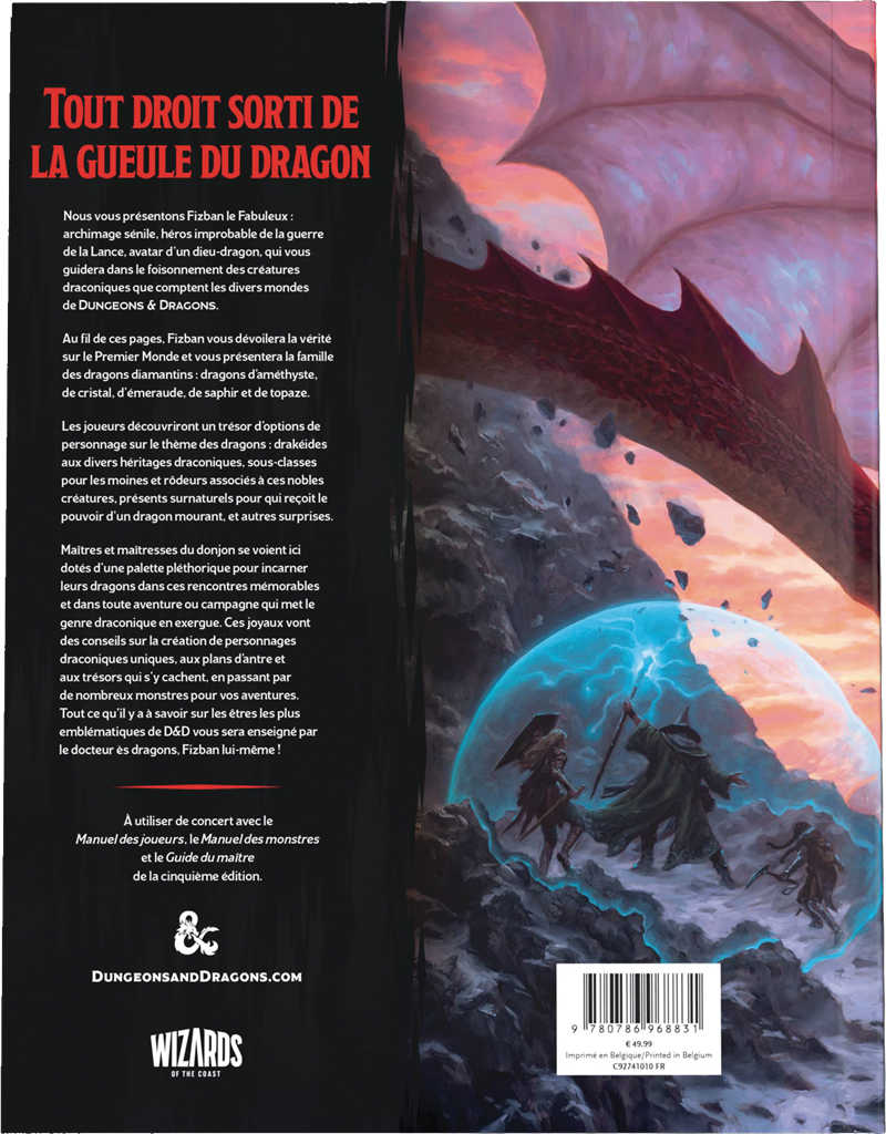 D&D5 : Le trésor draconique de Fizban (LIVRAISON GRATUITE)