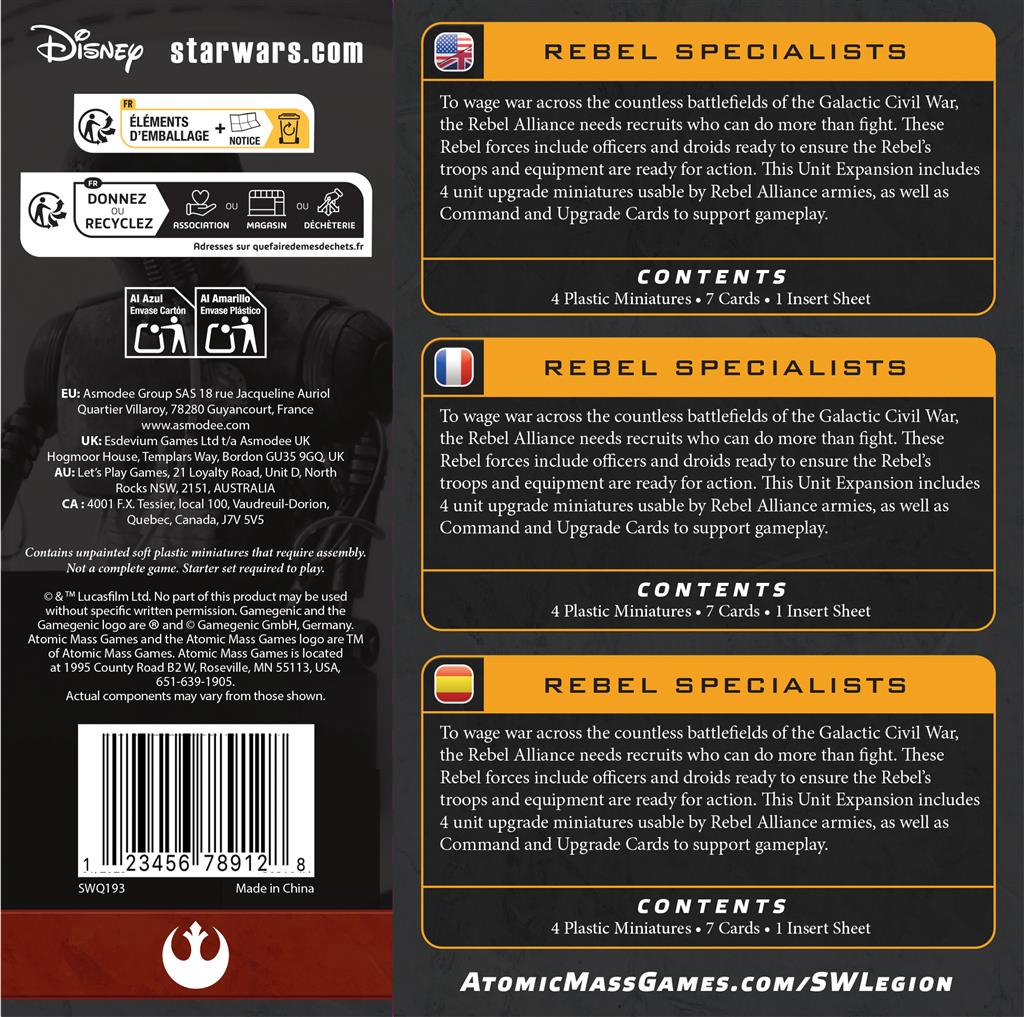 Star Wars Légion : Rebel Specialists (Reissue)
