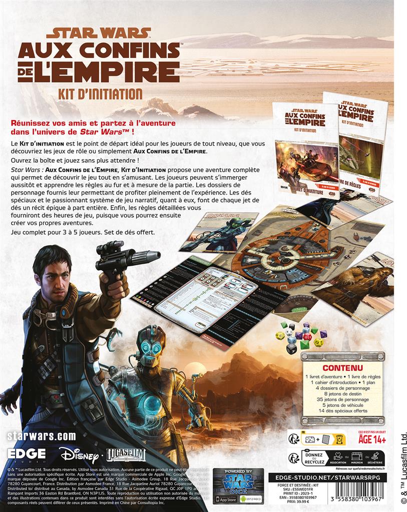Star Wars Aux Confins de l'Empire Kit d'Initiation (LIVRAISON GRATUITE)