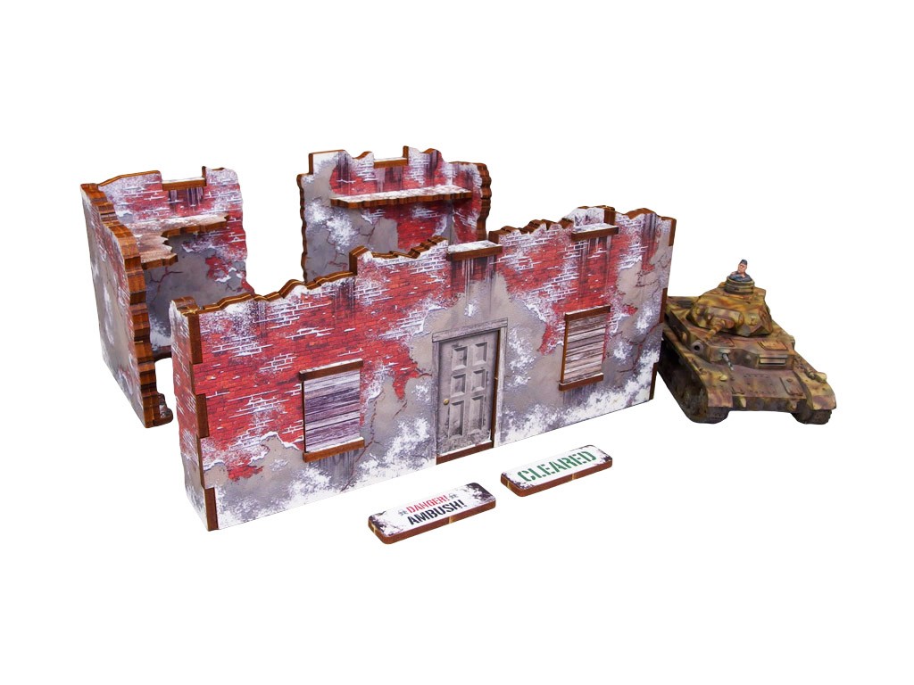 WW2 Achtung Panzer Normandy Winter Ruin 1 (28mm) PRÉPEINTS