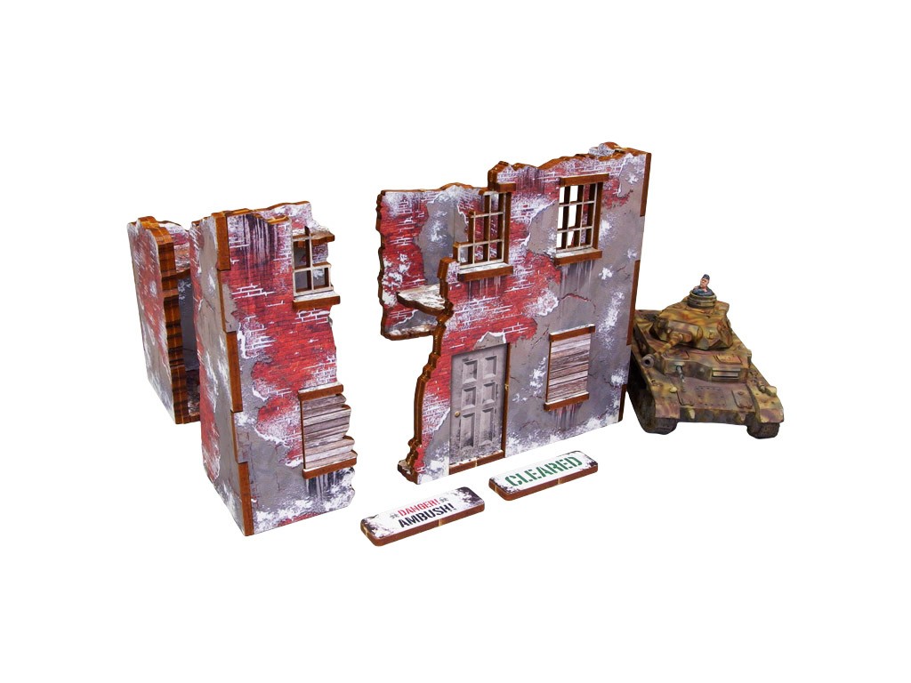 WW2 Achtung Panzer Normandy Winter Ruin 2 (28mm) PRÉPEINTS