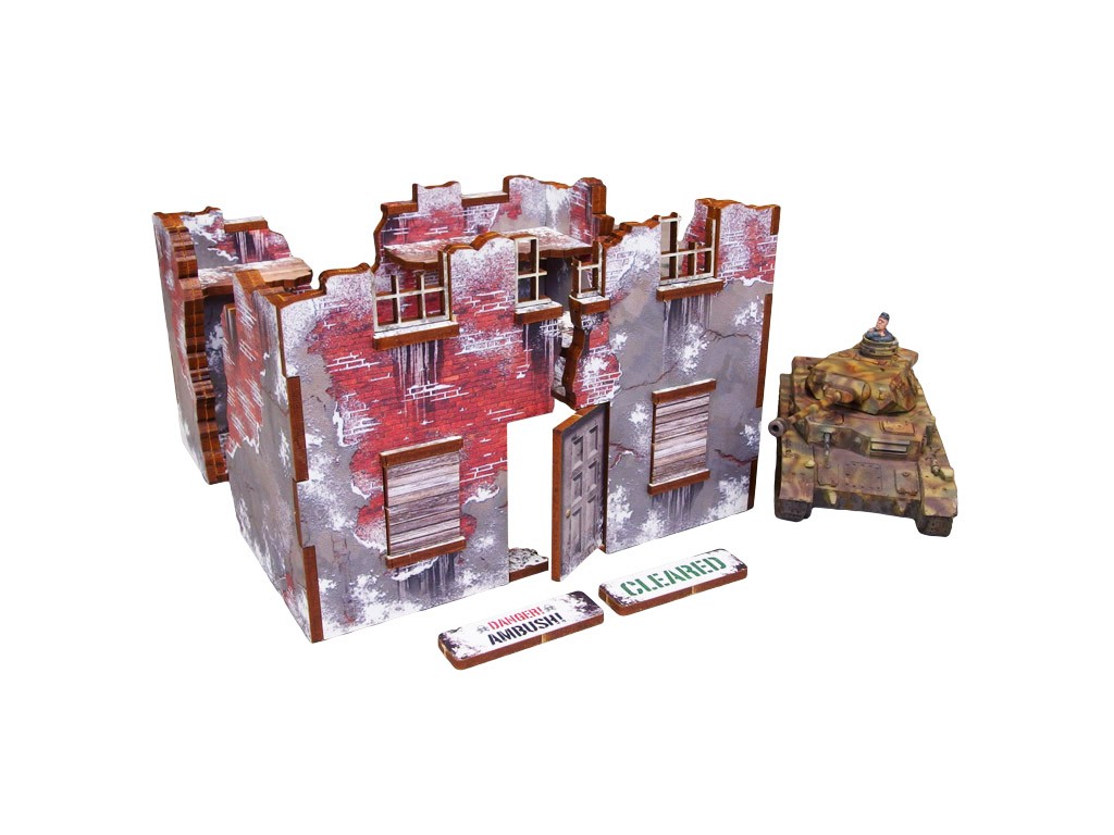 WW2 Achtung Panzer Normandy Winter Ruin 3 (28mm) PRÉPEINTS