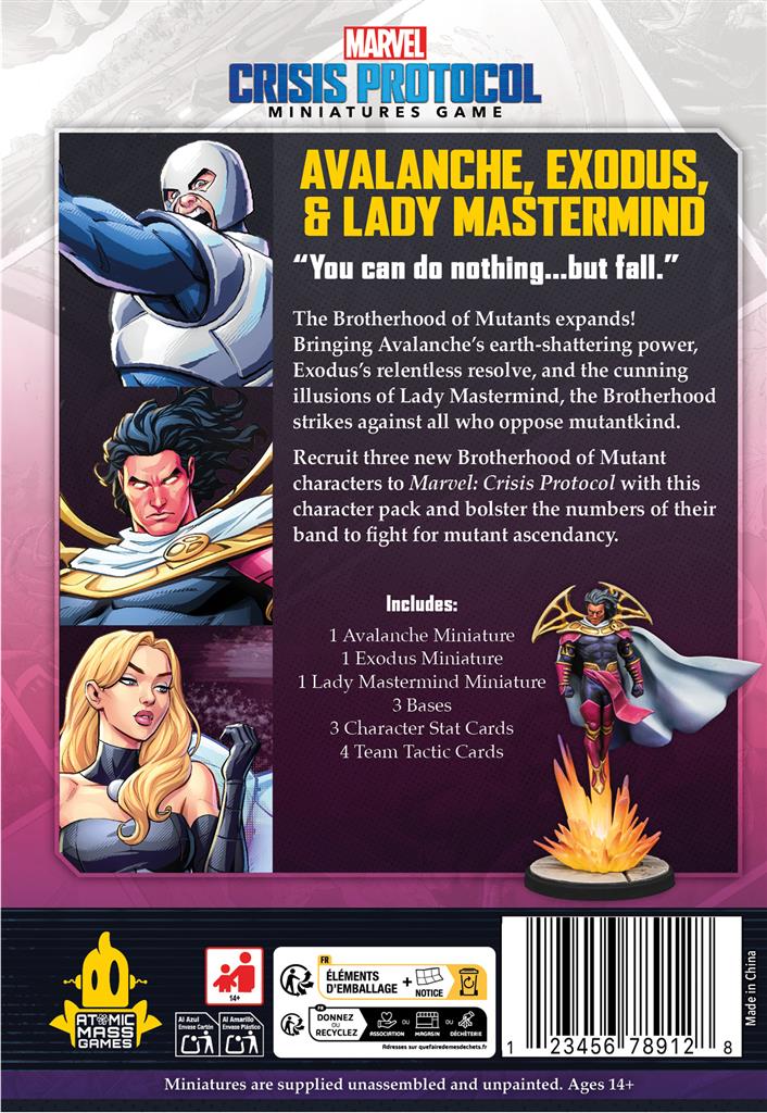 Marvel Crisis Protocol : Avalanche, Exodus & Lady Mastermind